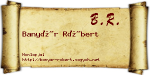 Banyár Róbert névjegykártya